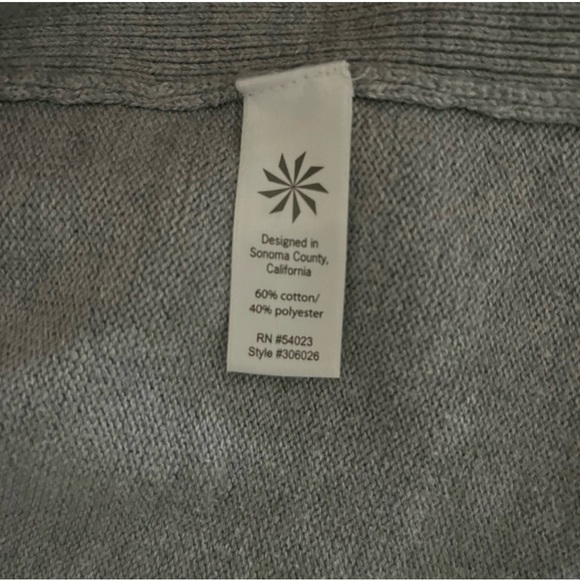 Pullover Knit 1/4 Zip Dark Gray Purple Floral Sweater - Picture 6 of 7